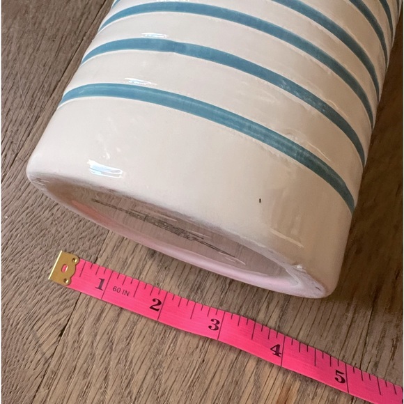 Target Accents Target White Vase With Blue Stripes Poshmark